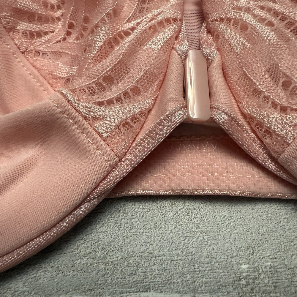 Glamorise Pink Blush‎ Elegance Front Close T-Back Wonderwire Bra US 38F / UK 38E - Picture 3 of 7